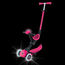 GLOBBER skrejritenis Go Up Deluxe Lights, fuksijas krāsa, 748-610