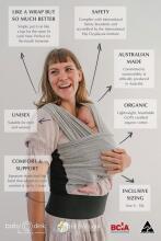 La Bebe™ Huggi Sling Merino Wool Graphite Cloud Art.291640 Austs merino vilnas slings (470x54 cm)