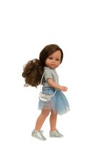 Arias doll girl Carlota in blue skirt, 36 cm
