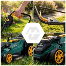 Viegls, spēcīgs elektriskais zāles pļāvējs ar regulēšanu 1400W 34cm Humberg HM-612