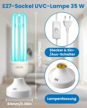 Lamp Disinfectant Ozone Light  Art.291811 Портативная УФ-C лампа стерилизации дезинфекции