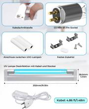 Lamp Disinfectant Ozone Light 6W UV Lamp Art.291813 Портативная УФ-C лампа стерилизации дезинфекции