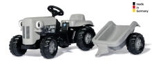 RollyKid Little Grey Fergie pedāļu traktors ar piekabi