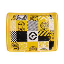 Food storage container deco-click-box mini 0.5L Carla &amp;quot;Minions Mosaic&amp;quot; 17x13x3.5cm yellow