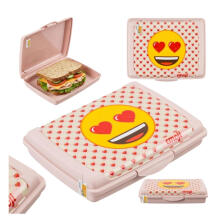Контейнер для хранения продуктов deco-click-box mini 0.5L Carla &amp;quot;Emoji Hearts&amp;quot; 17x13x3.5cm розовый