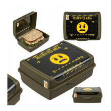 Food storage container deco-click-box midi 1L Carla &amp;quot;Emoji Danger&amp;quot; 17x13x7cm olive color