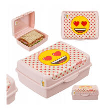 Контейнер для хранения продуктов deco-click-box midi 1L Carla &amp;quot;Emoji Hearts&amp;quot; 17x13x7 см, розовый