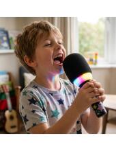 WOOPIE Bezvadu karaoke mikrofons ar skaļruni melns BT