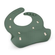PETITE&MARS 706717 Silicone Bib Take & Match Green Dinos 6m+