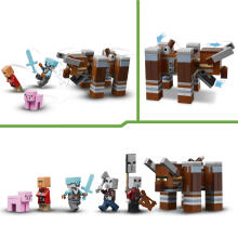 LEGO Minecraft Laupītāju posteņa un Ravager

