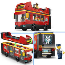 LEGO City Sarkanis Divstāvu Ekskursiju Autobuss