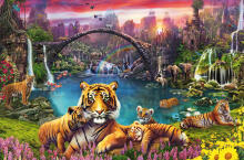 Ravensburger puzle 3000 gab. Tīģeris paradīzes lagūnā
