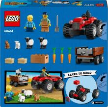 LEGO City Sarkanis Lauku Traktors ar Piekabi un Aitām