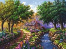 Ravensburger puzle 1500 gabali A House by the Lake