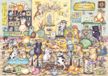 Ravensburger puzle 1000 gabali: Trakā kaķa Lieldienas