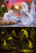 Ravensburger Glow In The Dark Puzzle 500 Pieces: Unicorns at the River