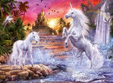 Ravensburger Glow In The Dark Puzzle 500 Pieces: Unicorns at the River
