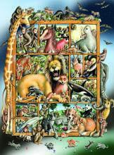 Ravensburger puzle 100 gab. Dzīvnieki uz attēla rāmja