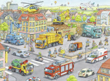 Ravensburger puzle 100 gab. Transportlīdzekļi pilsētā