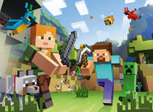 Ravensburger puzle 100 gabali: Minecraft's Stīvs un Aleks