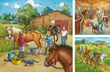 Ravensburger puzle 3x49 gabali A Day with Horses puzle