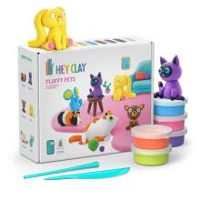 HEY CLAY Modelēšanas māls pūkainiem dzīvniekiem 6 gab.