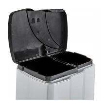 Pedāļspainis atkritumu šķirošanai  7+15L Gunnar 39,5x29x43,5cm gaiša sudraba krāsā