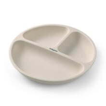 BabyOno Art.1482/04 Silikona šķīvis  beige + elastīgas karotes 1066 DĀVANĀ!