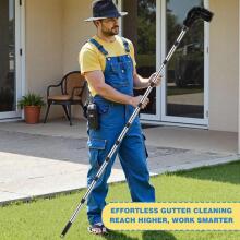 Bebe Basic Gutter Cleaner Art.294720 regulējams notekcauruļu tīrītājs, teleskopisks rokturis ar 180° grozāmu galvu un nomaināmu birsti