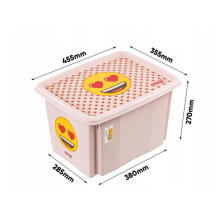 Box with lid 30L Karolina &ldquo;Emoji Hearts&rdquo; 45x35x27cm pink
