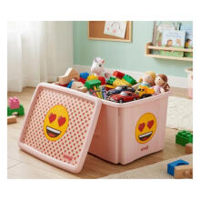 Box with lid 45L Karolina &ldquo;Emoji Hearts&rdquo; 55.5x40x30cm pink
