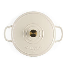 Salter BW13772C Chester 2.8L Shallow Cast Iron Casserole Pot 30 cm, Cream