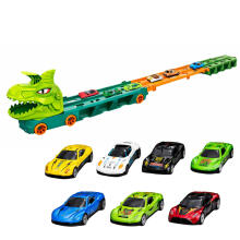 Dinozauru Kravas Auto ar Atsperu Trasi Automobiļu Pārvadātājs 4in1