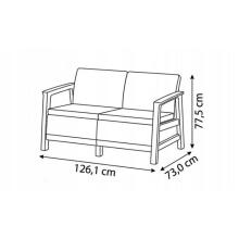 Garden sofa two-seater Scandi Linea 2 Seater Sofa gray