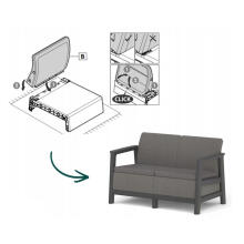 Garden sofa two-seater Scandi Linea 2 Seater Sofa gray