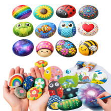 DIY Creative Kit for Painting Rocks, Glowing Paints, Glitter Glues