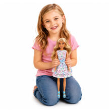 Anlily Doll with Dog, Floral Dress, Bag, Snacks, Accessories Set