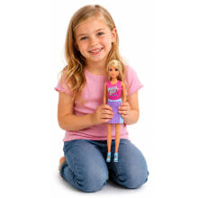 Anlily Doll with a White Dog in a Collar, Bed, and Accessories Set