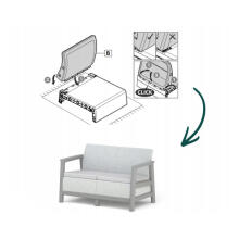 Garden sofa two-seater Scandi Linea 2 Seater Sofa light gray/dark steel gray