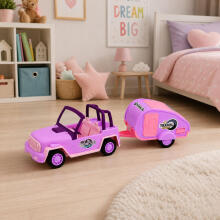 Off-Road Vehicle with Camper Sounds Pink Travel Set