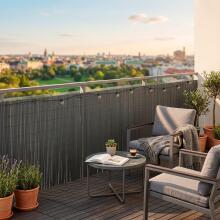 PVC cover masking 400x100 cm mat for balcony, terrace, fence, dark gray