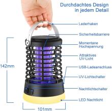 Insect Killer Electric Mosquito Art.296480 odu lampa ar USB-C uzlādi kempingam, dārzam, balkonam, guļamistabai, odu slazds ar piekarināmu āķi