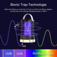Insect Killer Electric Mosquito Art.296480 odu lampa ar USB-C uzlādi kempingam, dārzam, balkonam, guļamistabai, odu slazds ar piekarināmu āķi