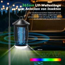 Insect Killer Electric Mosquito Art.296480 Электрическая ловушка для комаров и мух, водонепроницаемая IPX6, лампа от комаров с зарядкой USB-C