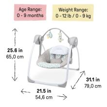Ingenuity Comfort 2 Go Portable Baby Swing Art.296542 Endless Bloom Кресло-качалка с мелодиями