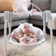 Ingenuity Comfort 2 Go Portable Baby Swing Art.296543 Pink Кресло-качалка с мелодиями
