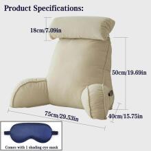 Basic CS Lline Care & Support Large Reading Pillow  Art.296549 Light Grey Large reading pillow, back support pillow with removable neck cushion
