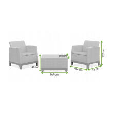 Комплект садовой мебели Scandi Forma Balcony Set, цвет галька/светло-бежевый