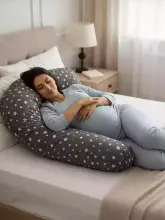 La Bebe™ Moon Satin Art.3355 Grey Papildu kokvilnas satīna pārvalks grūtnieču pakaviņam 36x185 cm