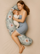 La Bebe™ Moon Satin Art.3355 Grey Papildu kokvilnas satīna pārvalks grūtnieču pakaviņam 36x185 cm